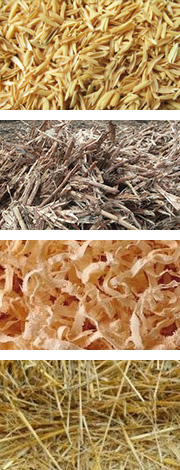 農作物原料如麥桿、稻桿、玉米秸稈、稻殼、花生殼和其它農作物